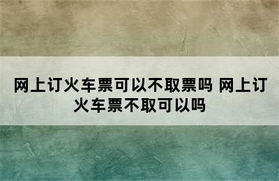 网上订火车票可以不取票吗 网上订火车票不取可以吗